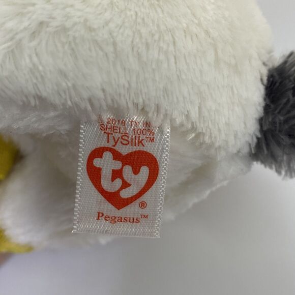 Beanie Boo Pegasus 6” Plush Ty Silk White Unicorn Stuffed Animal Toy Loose Tag - Picture 9 of 12